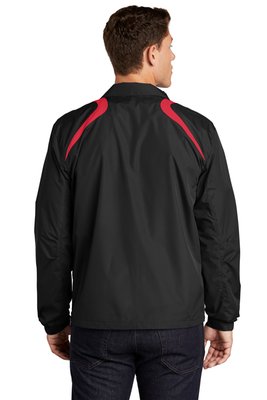JST75 Sport-Tek 1/2-Zip Wind Shirt Black/ True Red