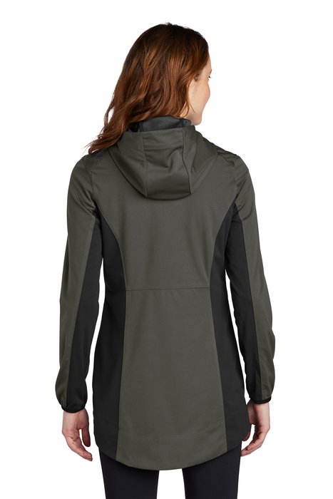 L719 Port Authority Ladies Active Hooded Soft Shell Jacket Grey Steel/ Deep Black