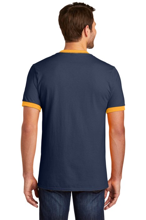 PC54R Port & Company 5.4-ounce 100% Cotton T-Shirt Navy/ Gold