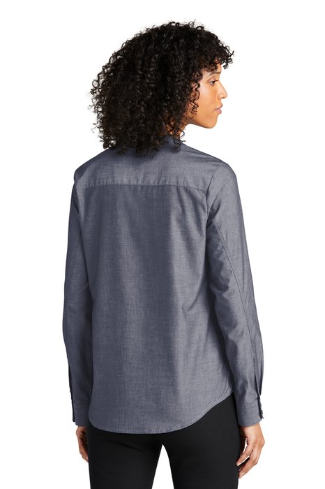 LW382 Port Authority Ladies Long Sleeve Chambray Easy Care Shirt Estate Blue