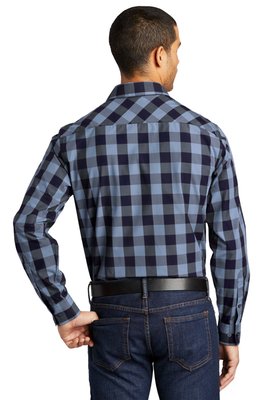 W670 Port Authority Everyday Plaid Shirt True Navy