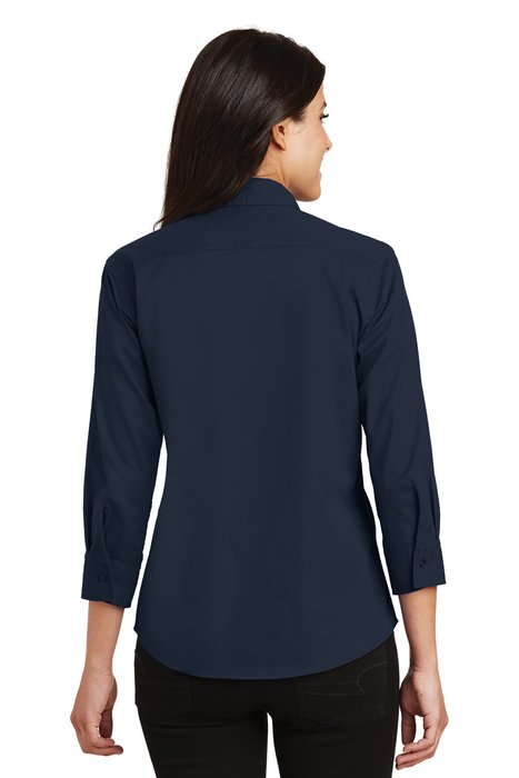 L612 Port Authority Ladies 3/4-Sleeve Easy Care Shirt Navy