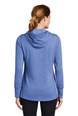 LST296 Sport-Tek Ladies PosiCharge Tri-Blend Wicking Fleece Hooded Pullover True Royal Heather