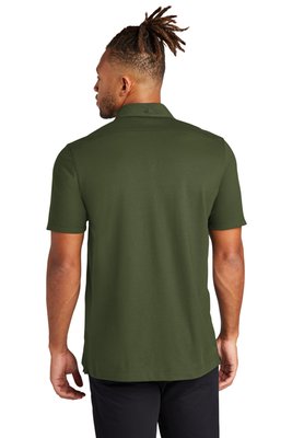 MM1006 MERCER+METTLE Stretch Pique Full-Button Polo Townsend Green