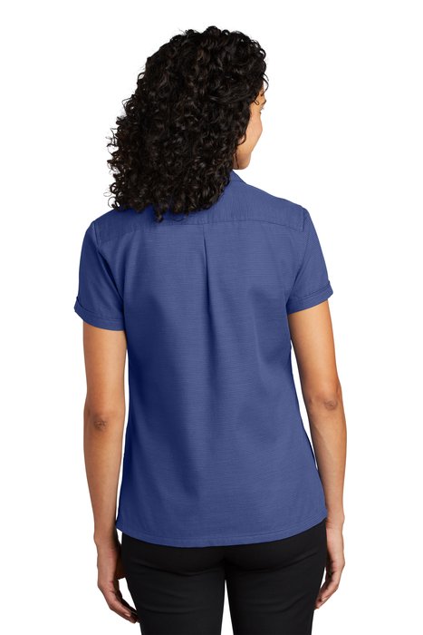 L662 Port Authority Ladies Textured Camp Shirt Royal