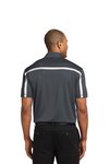 K547 Port Authority Silk Touch Performance Colorblock Stripe Polo Steel Grey/ White