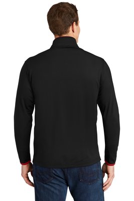 ST853 Sport-Tek Sport-Wick Stretch Contrast Full-Zip Jacket Black/ True Red