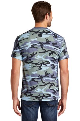 PC54C Port & Company 5.4-ounce 100% Cotton T-Shirt Woodland Blue Camo