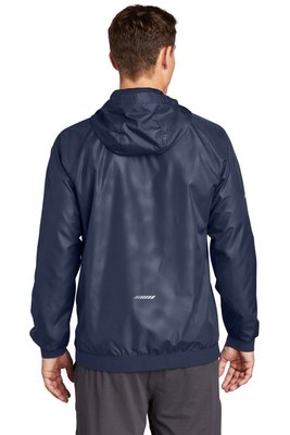 JST53 Sport-Tek Embossed Hooded Wind Jacket True Navy/ True Navy