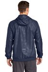 JST53 Sport-Tek Embossed Hooded Wind Jacket True Navy/ True Navy