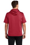 ST251 Sport-Tek Sport-Wick Fleece Short Sleeve Hooded Pullover Deep Red