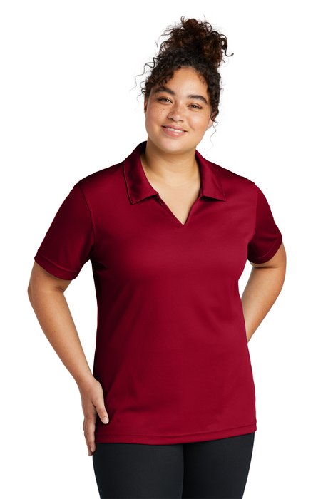 L469 Sport-Tek 3.8-ounce Ladies Dri-Mesh V-Neck Polo Red