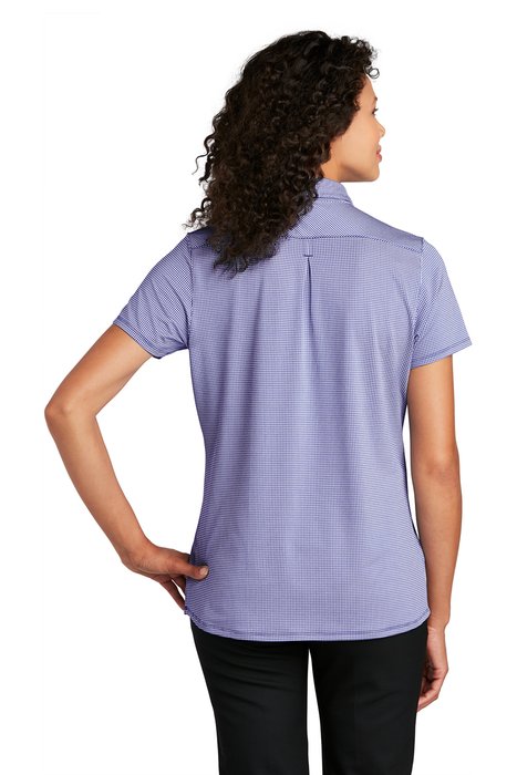 LK646 Port Authority 4.4-ounce Ladies Gingham Polo True Navy/ White