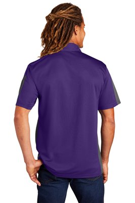 ST695 Sport-Tek 3.4-ounce PosiCharge Active Textured Colorblock Polo Purple/ Grey