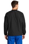 JST72 Sport-Tek V-Neck Raglan Wind Shirt Black