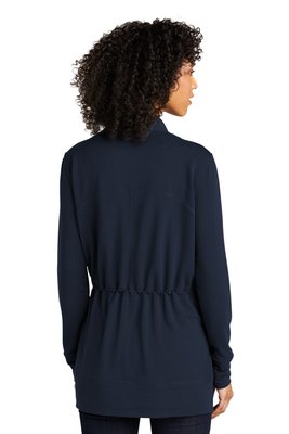 LK825 Port Authority Ladies Microterry Cardigan River Blue Navy