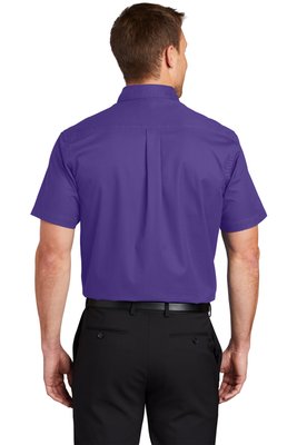 TLS508 Port Authority Tall Short Sleeve Easy Care Shirt Purple/ Light Stone