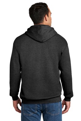 F283 Hanes Ultimate Cotton Full-Zip Hooded Sweatshirt Charcoal Heather