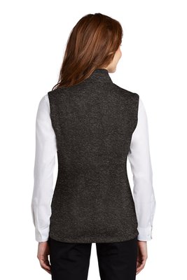 L236 Port Authority 8.8-ounce Ladies Sweater Fleece Vest Black Heather