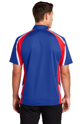 ST654 Sport-Tek 3.8-ounce Tricolor Micropique Sport-Wick Polo True Royal/ True Red/ White