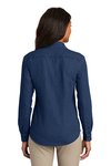LSP10 Port & Company - Ladies Long Sleeve Value Denim Shirt Ink Blue