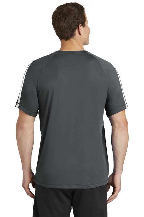 ST351 Sport-Tek 3.8-ounce 100% Polyester T-Shirt Iron Grey/ White