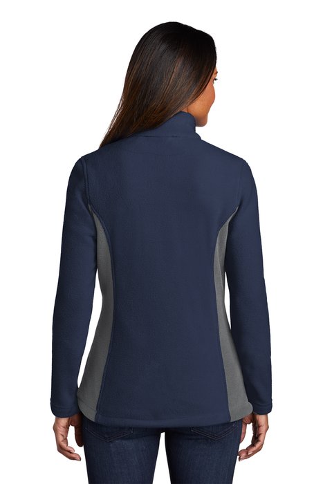 L216 Port Authority Ladies Colorblock Value Fleece Jacket True Navy/ Battleship Grey