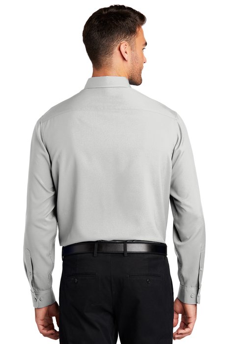 W401 Port Authority Long Sleeve Performance Staff Shirt Silver