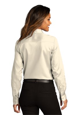 LW808 Port Authority Ladies Long Sleeve SuperPro React Twill Shirt Ecru