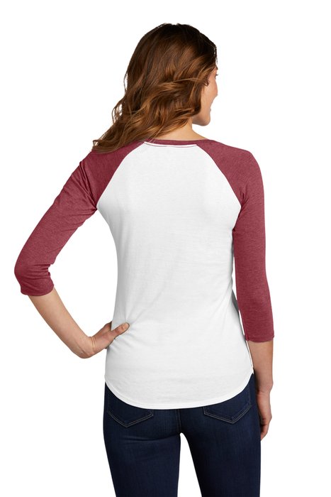 DT6211 District 4.3-ounce 100% Cotton T-Shirt Heathered Red/ White