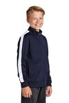 YST94 Sport-Tek Youth Tricot Track Jacket True Navy/ White