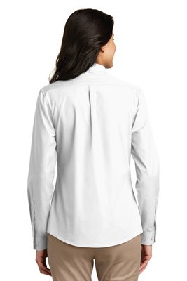 LW100 Port Authority Ladies Long Sleeve Carefree Poplin Shirt White