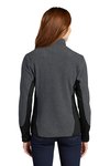 L227 Port Authority Ladies R-Tek Pro Fleece Full-Zip Jacket Charcoal Heather/ Black