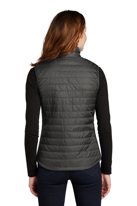 L851 Port Authority Ladies Packable Puffy Vest Sterling Grey/ Graphite