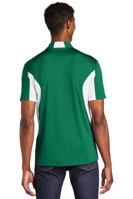 ST655 Sport-Tek 3.8-ounce Side Blocked Micropique Sport-Wick Polo Kelly Green/ White