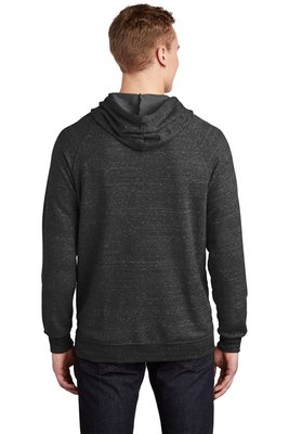 90M JERZEES Snow Heather French Terry Raglan Hoodie Black Ink