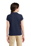 YG503 Port Authority 5-ounce Girls Silk Touch Peter Pan Collar Polo Navy