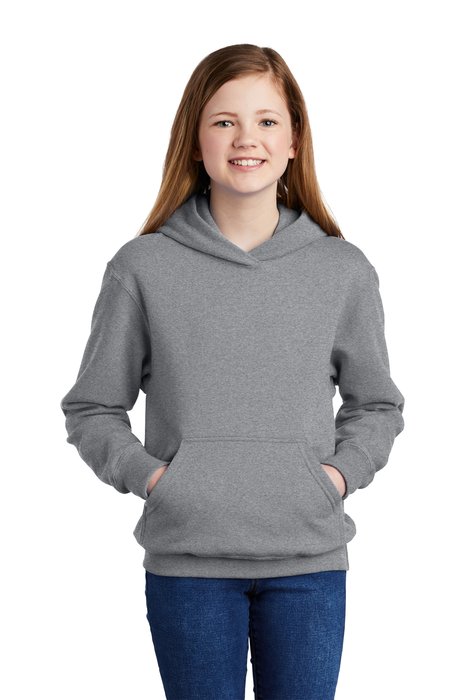 PC90YH Port & Company Youth Core Fleece Pullover Hooded Sweatshirt Athletic Heather