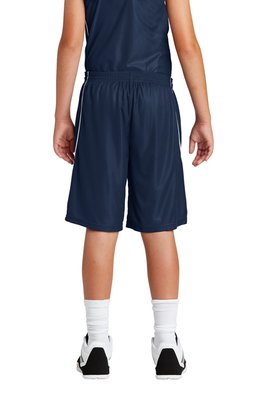 YT565 Sport-Tek Youth PosiCharge Mesh Reversible Spliced Short True Navy
