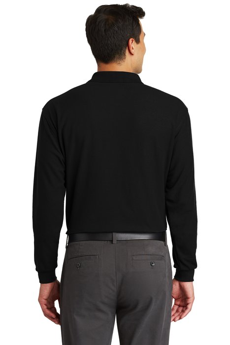 K500LSP Port Authority 5-ounce Long Sleeve Silk Touch Polo with Pocket Black