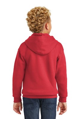 18600B Gildan Youth Heavy Blend Full-Zip Hooded Sweatshirt Red