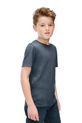 DT108Y District Youth Perfect Blend CVC Tee Heathered Navy