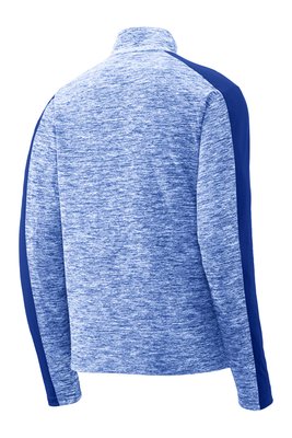 ST397 Sport-Tek PosiCharge Electric Heather Colorblock 1/4-Zip Pullover True Royal Electric/ True Royal
