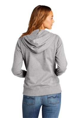 DT8103 District Women's Re-Fleece Full-Zip Hoodie Light Heather Grey
