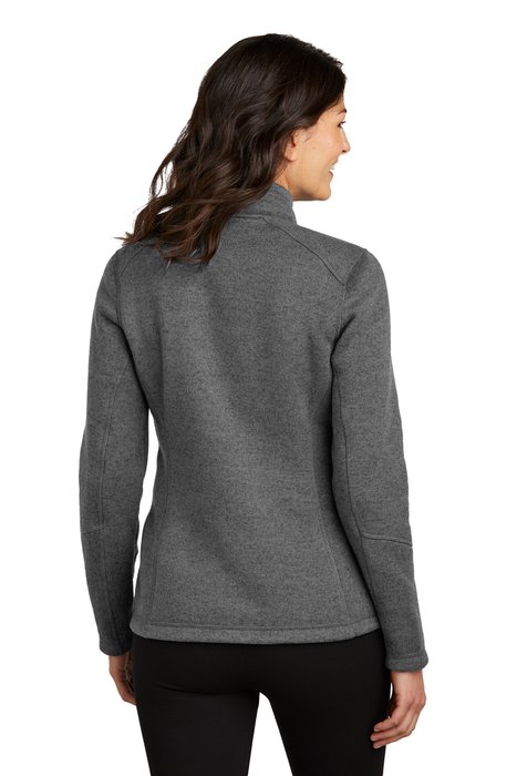 L428 Port Authority Ladies Arc Sweater Fleece Jacket Grey Smoke Heather