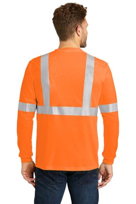 CS401LS CornerStone 5.9-ounce 100% Polyester T-Shirt Safety Orange/ Reflective