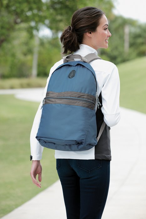 BG202 Port Authority Nailhead Backpack Cambridge Blue/ Smoke Grey