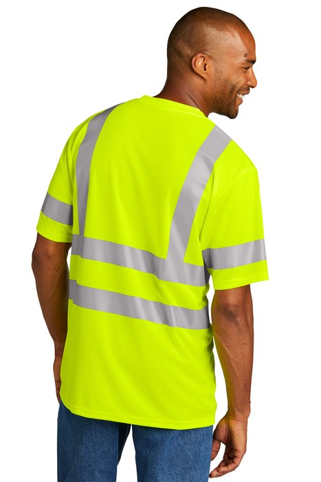 CS202 CornerStone ANSI 107 Class 3 100% Polyester 4.1-ounce T-Shirt Safety Yellow