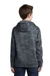 YST240 Sport-Tek Youth Sport-Wick CamoHex Fleece Hooded Pullover Dark Smoke Grey