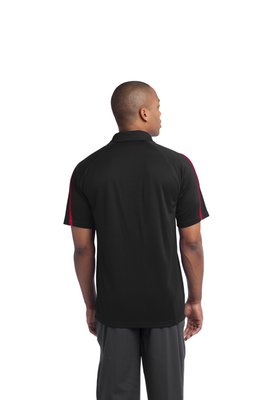 ST685 Sport-Tek 4-ounce PosiCharge Micro-Mesh Colorblock Polo Black/ Red